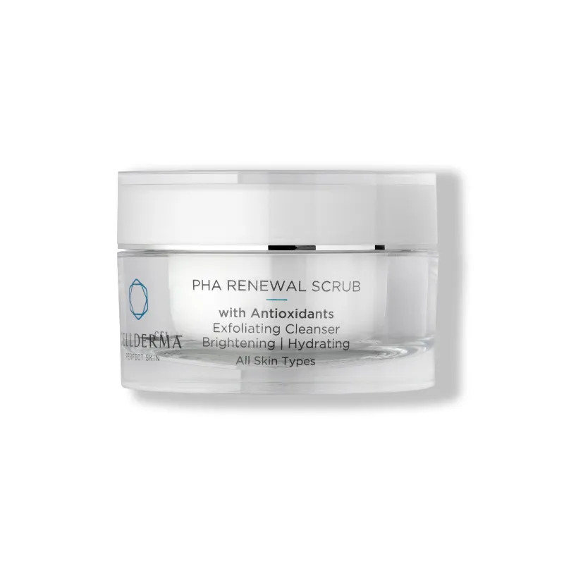 CellDerma PHA RENEWAL SCRUB with Antioxidants Exfoliating Cleanser Brightening Hydrating skincare product